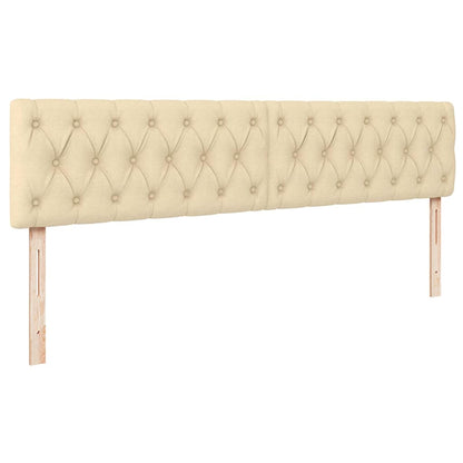 Struttura Letto Pouf con Materasso Crema 180x200 cm in Tessuto