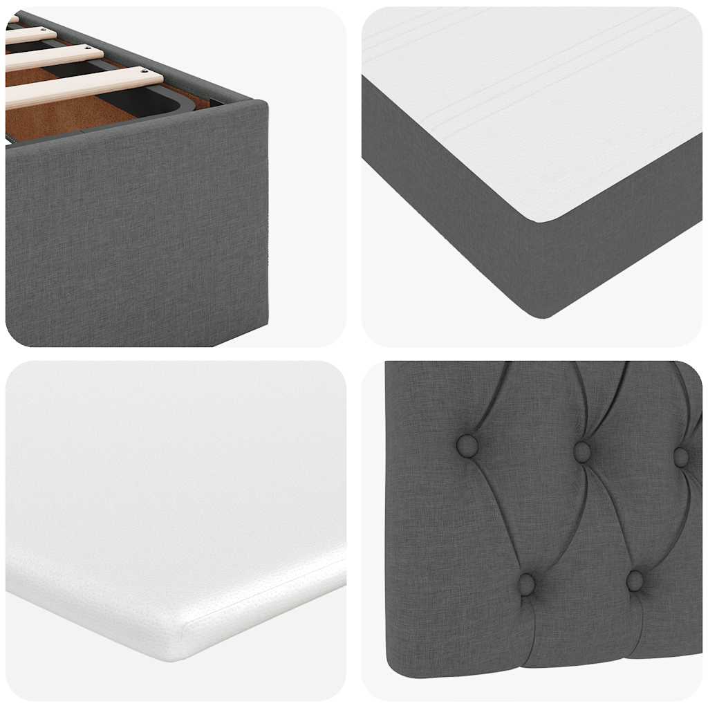 Struttura Letto Pouf con Materasso 200x200 cm in Tessuto
