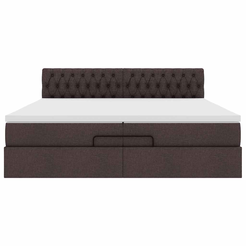 Struttura Letto Pouf con Materasso 200x200 cm in Tessuto | homemem39