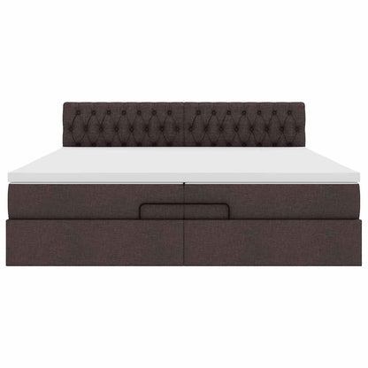 Struttura Letto Pouf con Materasso 200x200 cm in Tessuto | homemem39