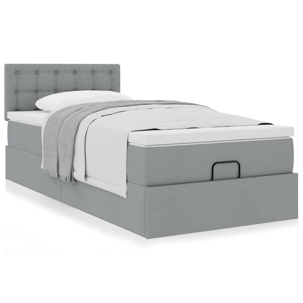 Struttura Letto Pouf con Materasso 90x190 cm in Tessuto | homemem39