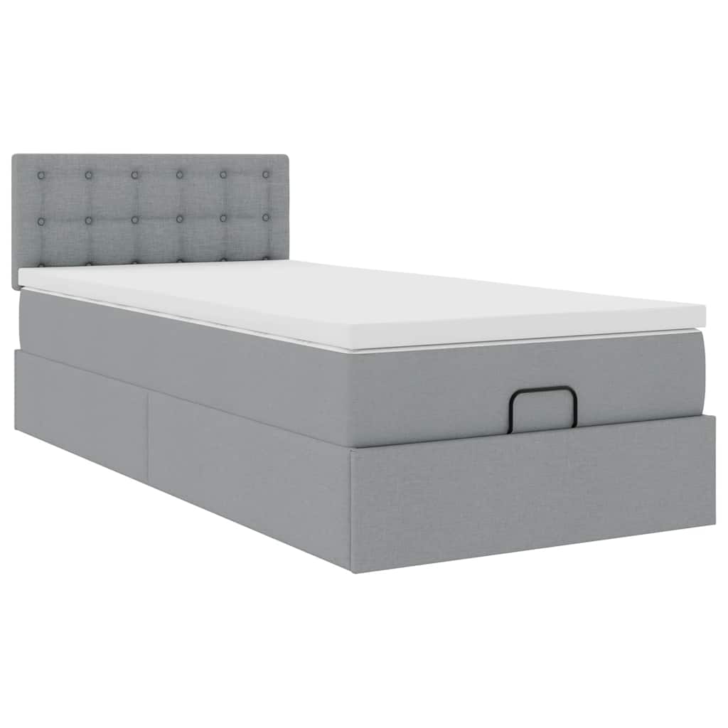 Struttura Letto Pouf con Materasso 90x190 cm in Tessuto | homemem39