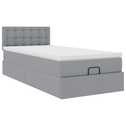 Struttura Letto Pouf con Materasso 90x190 cm in Tessuto | homemem39