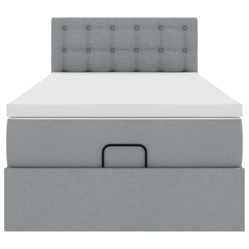 Struttura Letto Pouf con Materasso 90x190 cm in Tessuto | homemem39