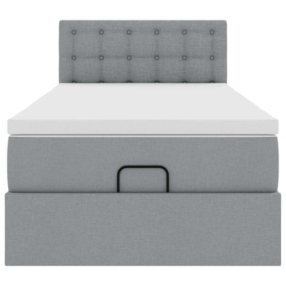 Struttura Letto Pouf con Materasso 90x190 cm in Tessuto | homemem39