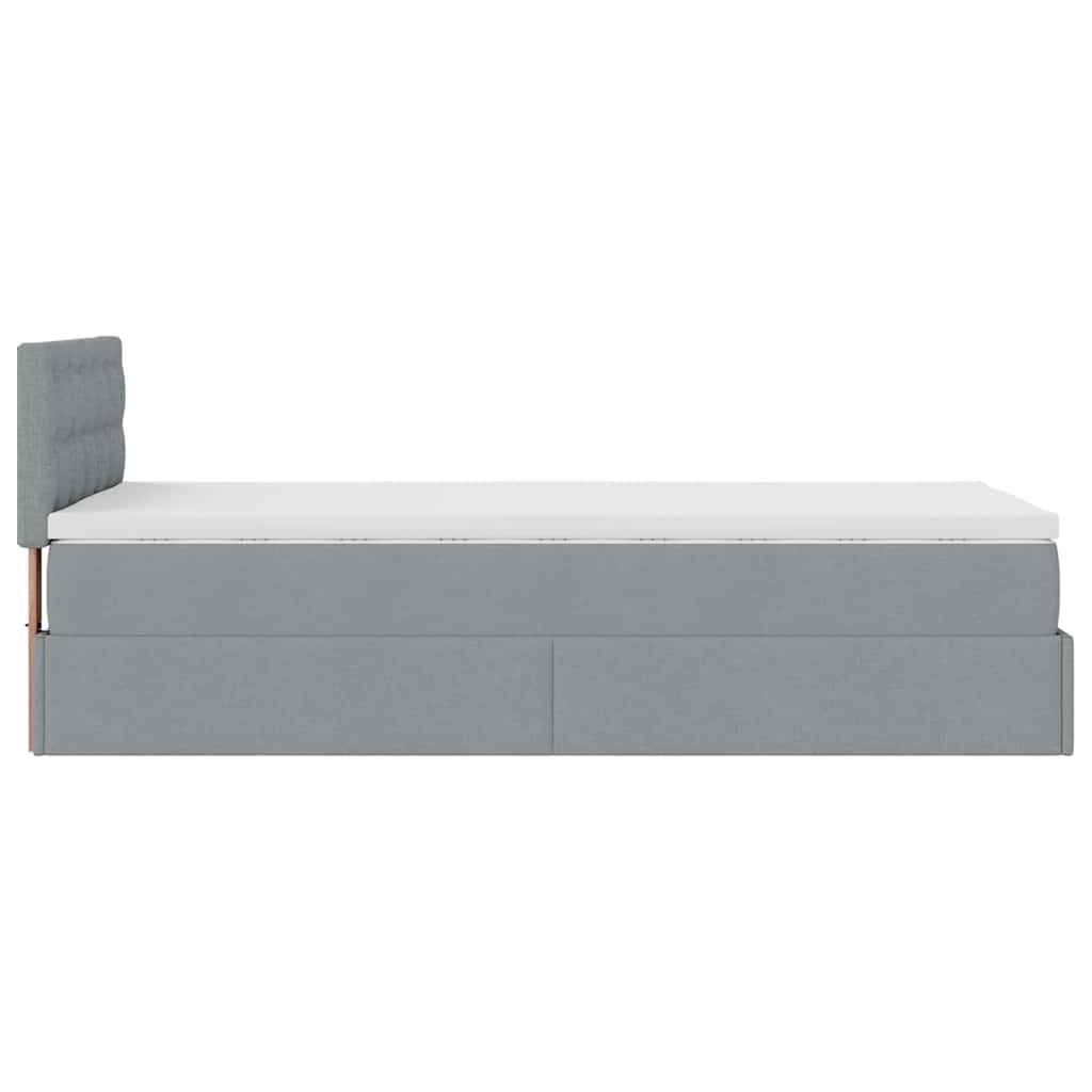 Struttura Letto Pouf con Materasso 90x190 cm in Tessuto | homemem39