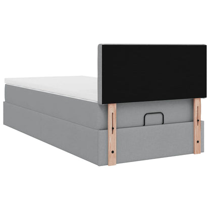 Struttura Letto Pouf con Materasso 90x190 cm in Tessuto | homemem39