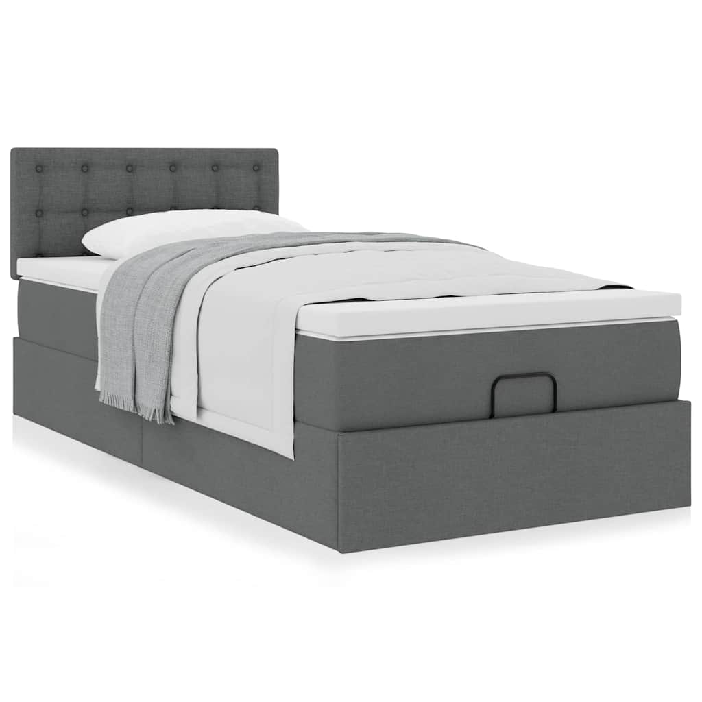Struttura Letto Pouf con Materasso 90x190 cm in Tessuto | homemem39