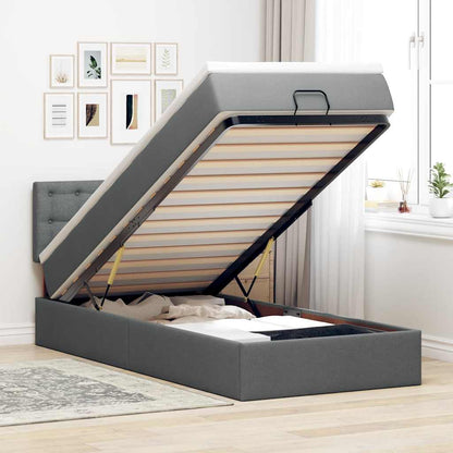 Struttura Letto Pouf con Materasso 90x190 cm in Tessuto | homemem39