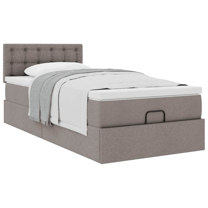 Struttura Letto Pouf con Materasso Tortora 90x190 cm in Tessuto | homemem39