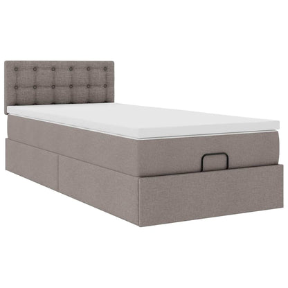 Struttura Letto Pouf con Materasso Tortora 90x190 cm in Tessuto | homemem39