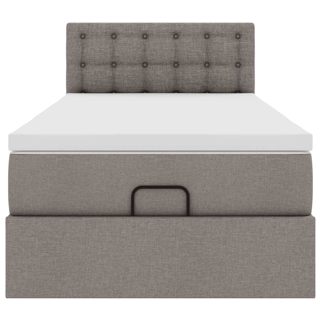Struttura Letto Pouf con Materasso Tortora 90x190 cm in Tessuto | homemem39