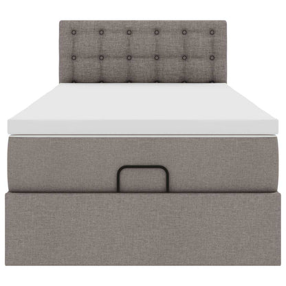 Struttura Letto Pouf con Materasso Tortora 90x190 cm in Tessuto | homemem39