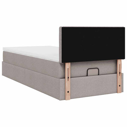 Struttura Letto Pouf con Materasso Tortora 90x190 cm in Tessuto | homemem39