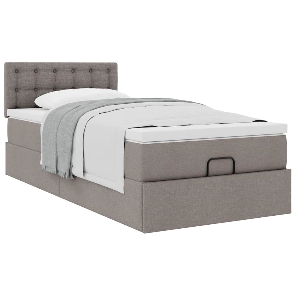 Pouf Letto con Materasso Tortora 90x200 cm in Tessuto | homemem39