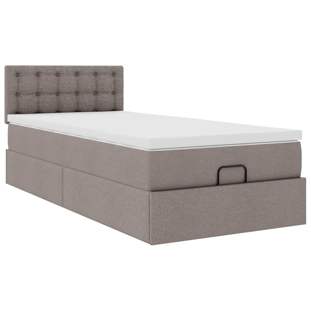 Pouf Letto con Materasso Tortora 90x200 cm in Tessuto | homemem39