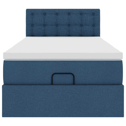 Pouf Letto con Materasso Blu 90x200 cm in Tessuto | homemem39