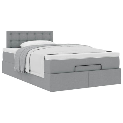 Pouf Letto con Materasso Grigio Chiaro 120x190 cm in Tessuto | homemem39