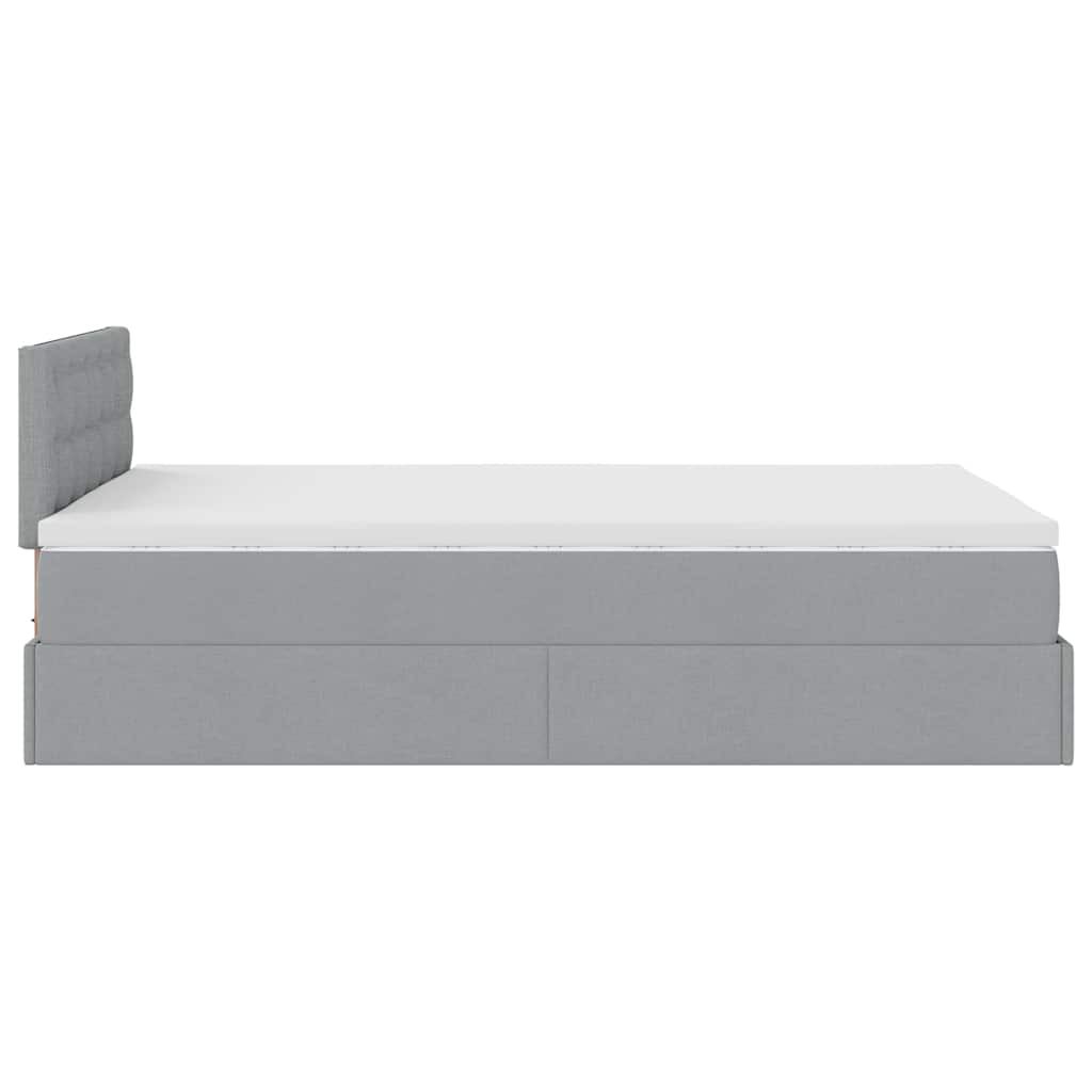 Pouf Letto con Materasso Grigio Chiaro 120x190 cm in Tessuto | homemem39