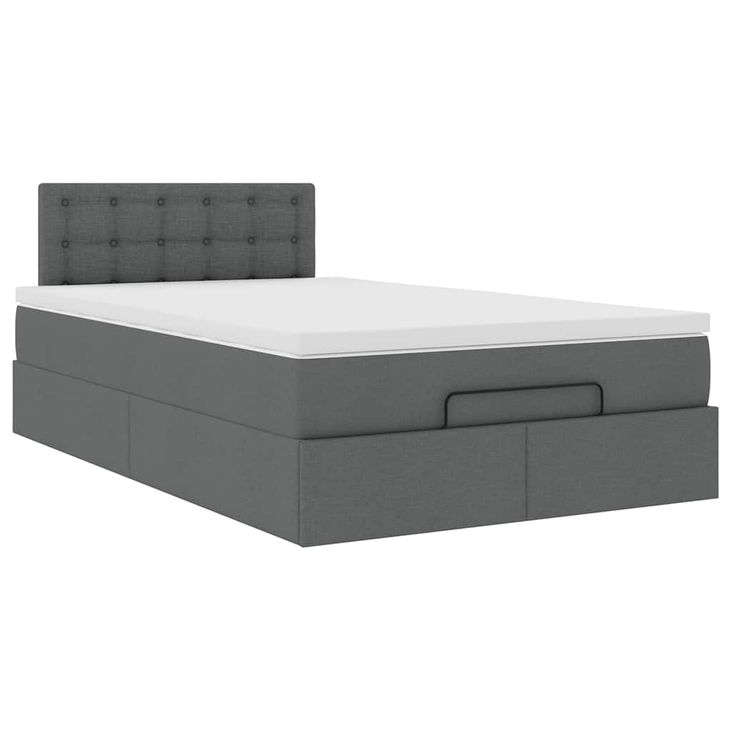 Pouf Letto con Materasso Grigio Scuro 120x190 cm in Tessuto | homemem39