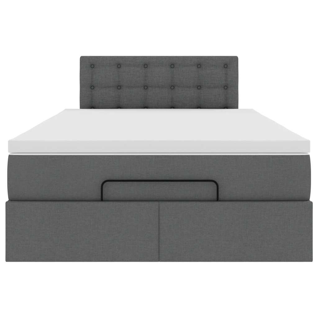 Pouf Letto con Materasso Grigio Scuro 120x190 cm in Tessuto | homemem39