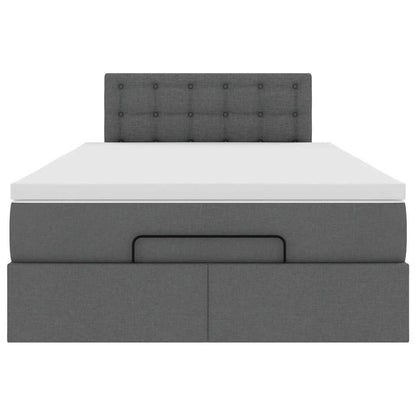 Pouf Letto con Materasso Grigio Scuro 120x190 cm in Tessuto | homemem39
