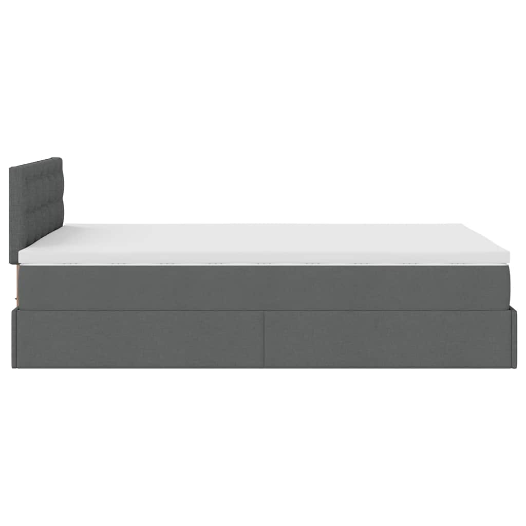 Pouf Letto con Materasso Grigio Scuro 120x190 cm in Tessuto | homemem39