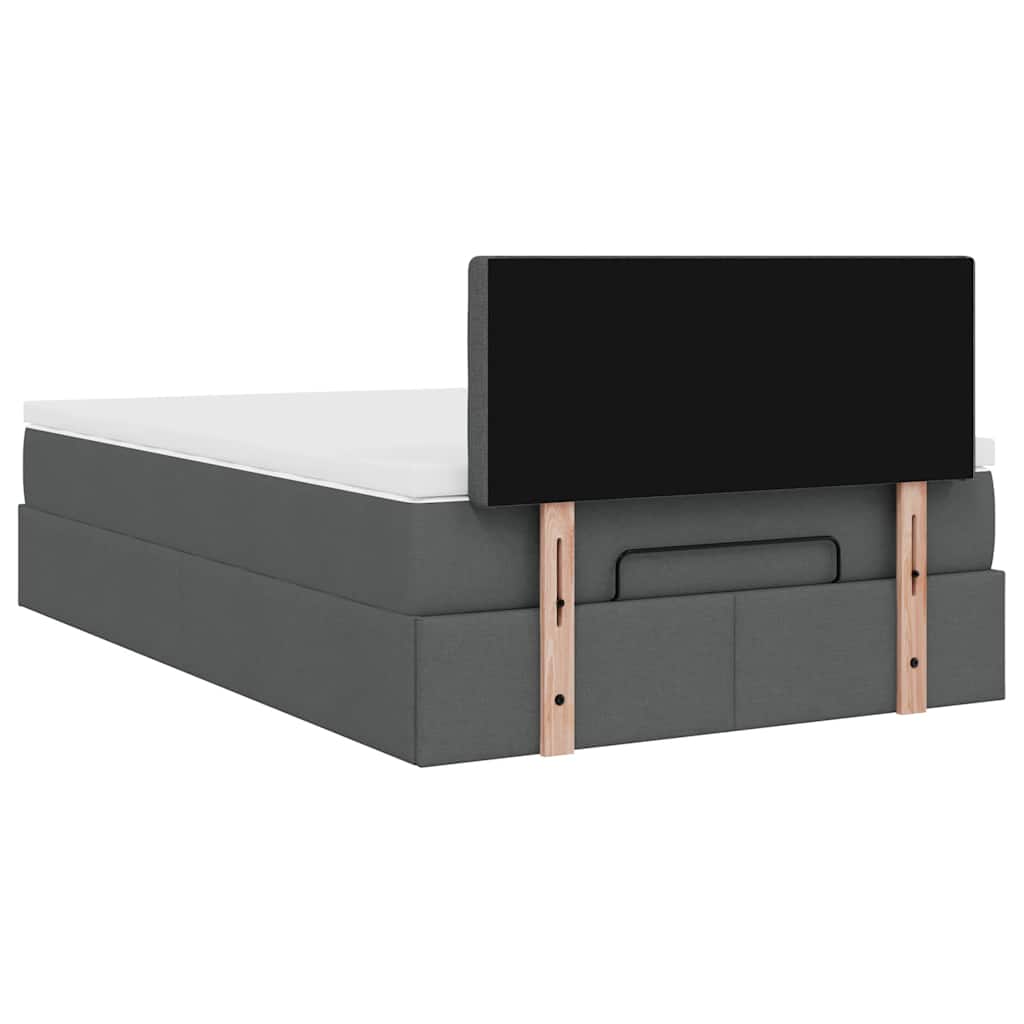 Pouf Letto con Materasso Grigio Scuro 120x190 cm in Tessuto | homemem39