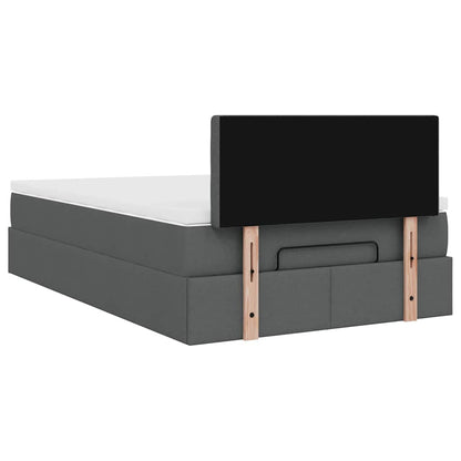 Pouf Letto con Materasso Grigio Scuro 120x190 cm in Tessuto | homemem39