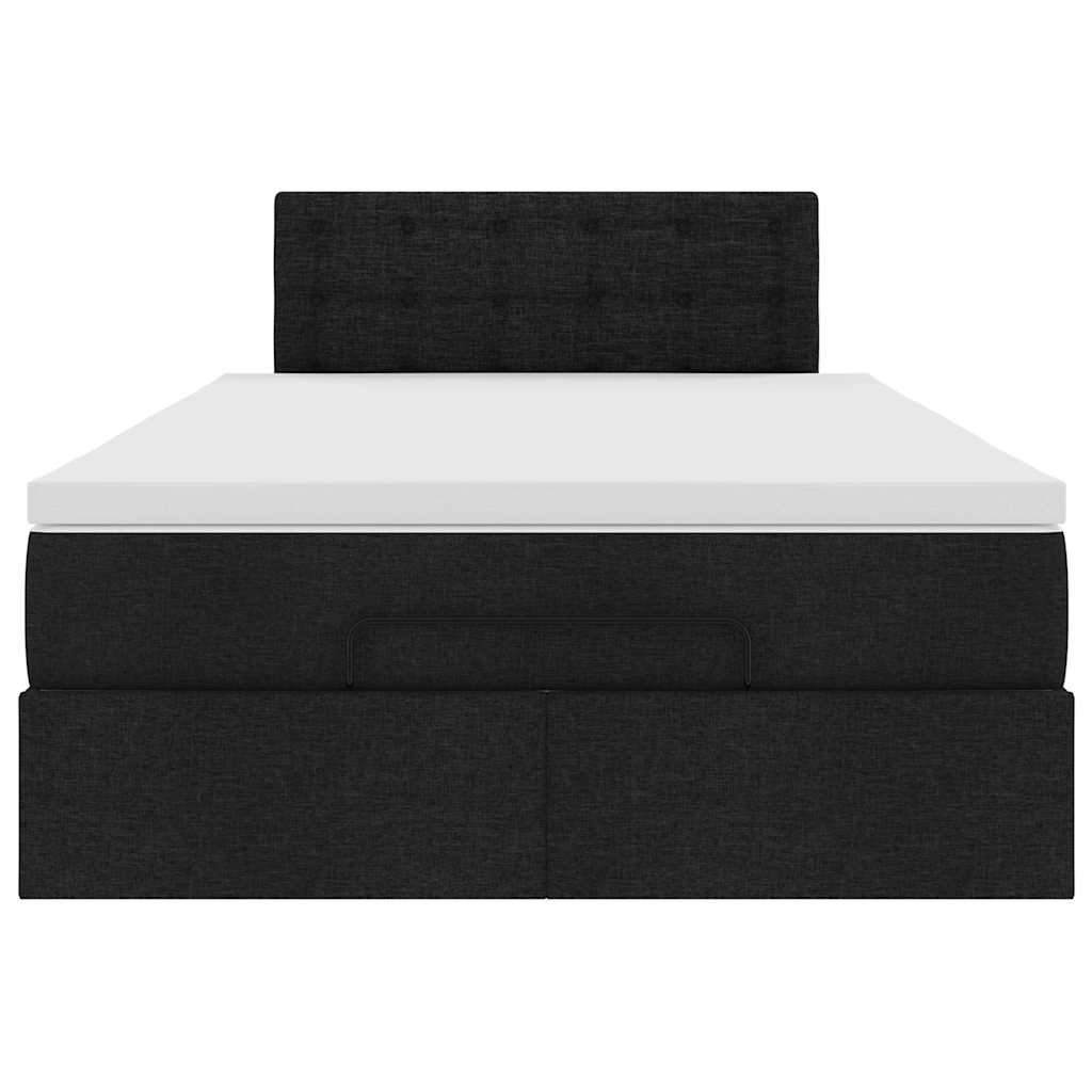 Pouf Letto con Materasso Nero 120x190 cm in Tessuto | homemem39