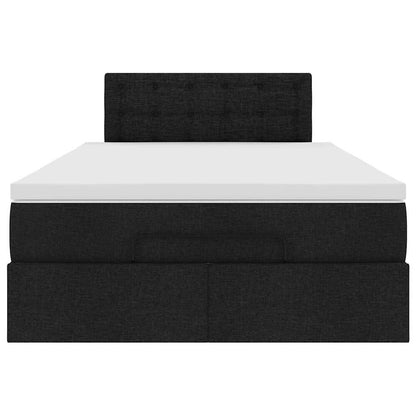Pouf Letto con Materasso Nero 120x190 cm in Tessuto | homemem39