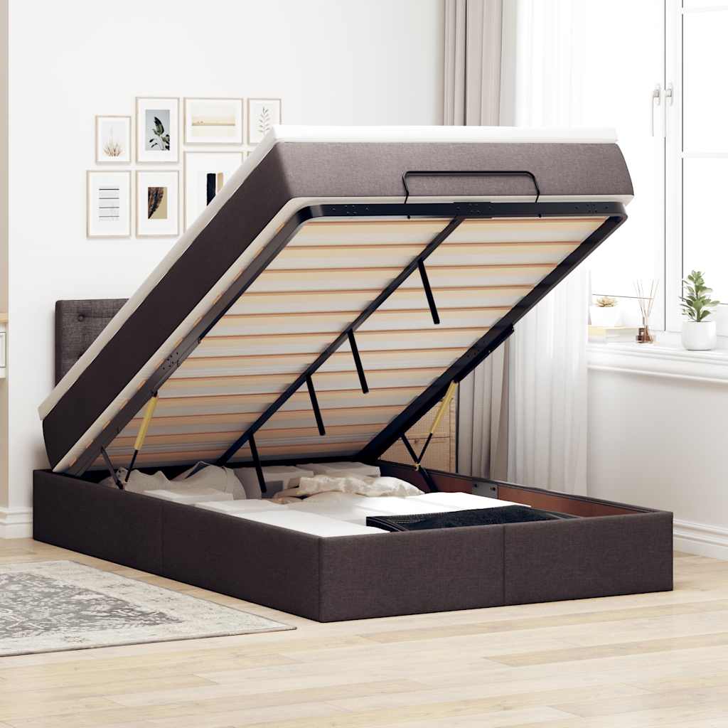 Struttura Letto Pouf con Materasso 80x200 cm in Tessuto | homemem39