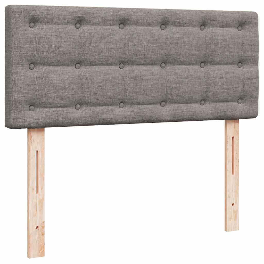 Struttura Letto Pouf con Materasso Tortora 120x190 cm Tessuto