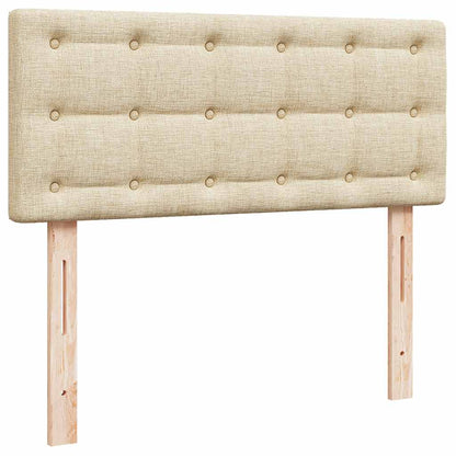Struttura Letto Pouf con Materasso Crema 120x190 cm in Tessuto | homemem39