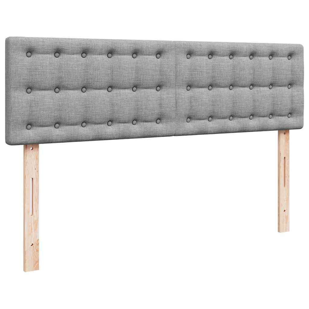 Pouf Letto con Materasso Grigio Chiaro 140x190 cm in Tessuto | homemem39