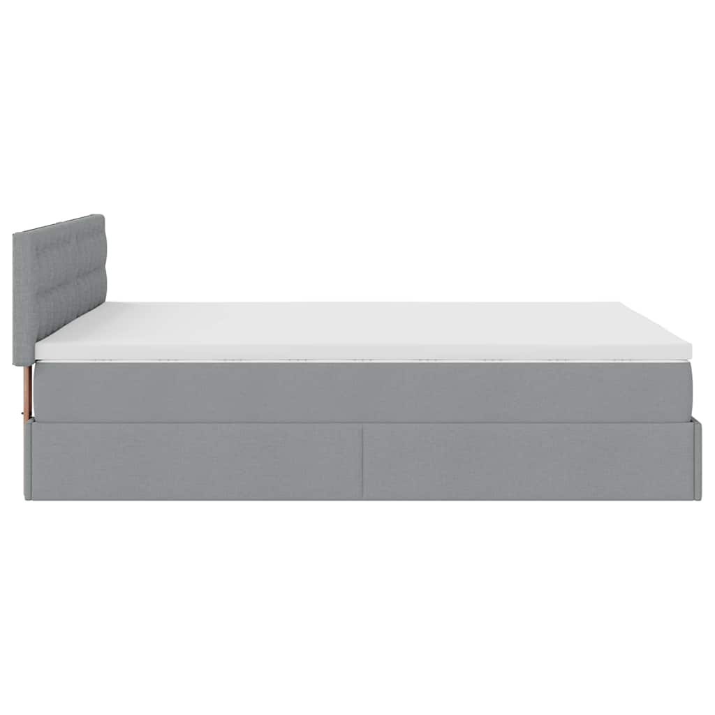 Pouf Letto con Materasso Grigio Chiaro 140x190 cm in Tessuto | homemem39