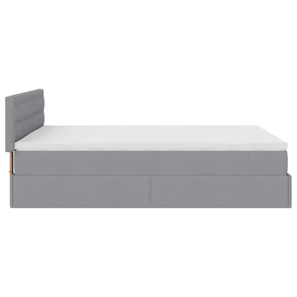 Pouf Letto con Materasso Grigio Chiaro 140x190 cm in Tessuto | homemem39