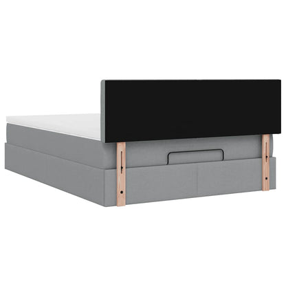 Pouf Letto con Materasso Grigio Chiaro 140x190 cm in Tessuto | homemem39