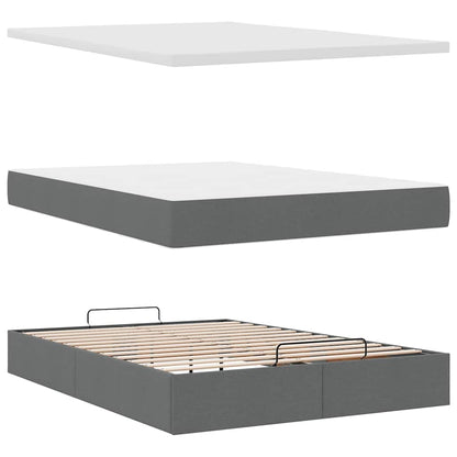 Pouf Letto con Materasso Grigio Scuro 140x190 cm in Tessuto | homemem39