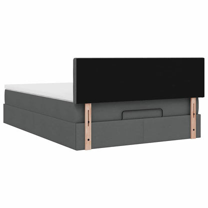 Pouf Letto con Materasso Grigio Scuro 140x190 cm in Tessuto | homemem39