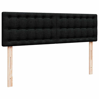 Pouf Letto con Materasso Nero 140x190 cm in Tessuto