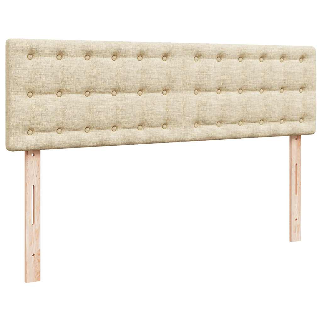 Pouf Letto con Materasso Crema 140x190 cm in Tessuto | homemem39
