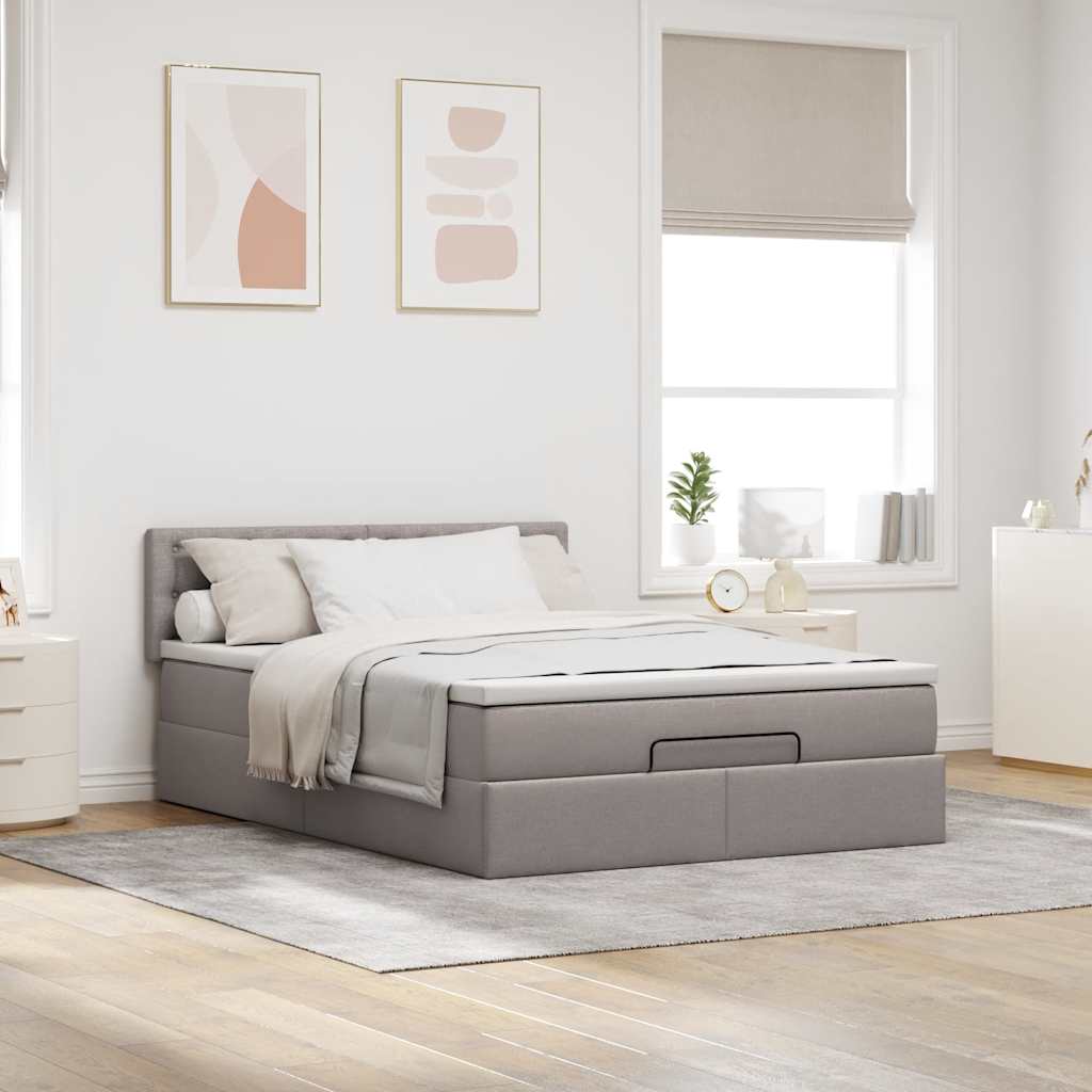 Pouf Letto con Materasso Tortora 140x200 cm in Tessuto | homemem39