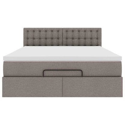 Pouf Letto con Materasso Tortora 140x200 cm in Tessuto | homemem39