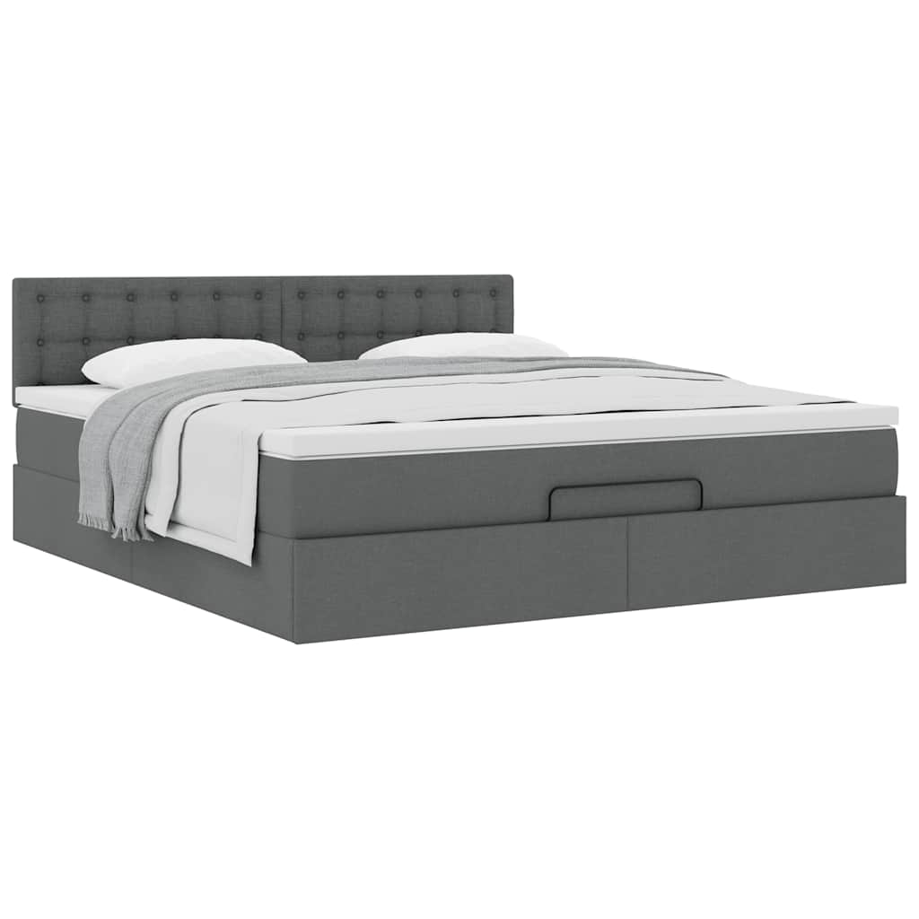 Struttura Letto Pouf con Materasso 160x200 cm in Tessuto | homemem39