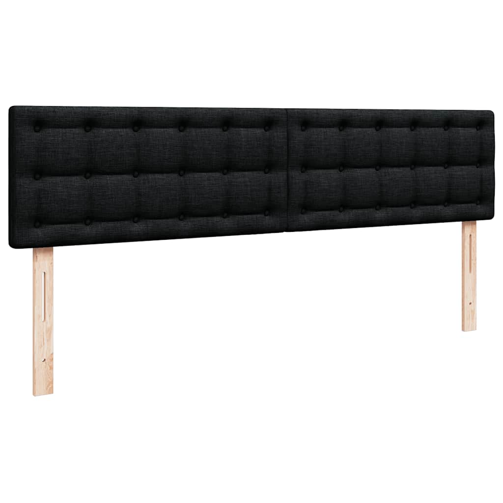 Struttura Letto Pouf con Materasso Nero 160x200 cm in Tessuto | homemem39