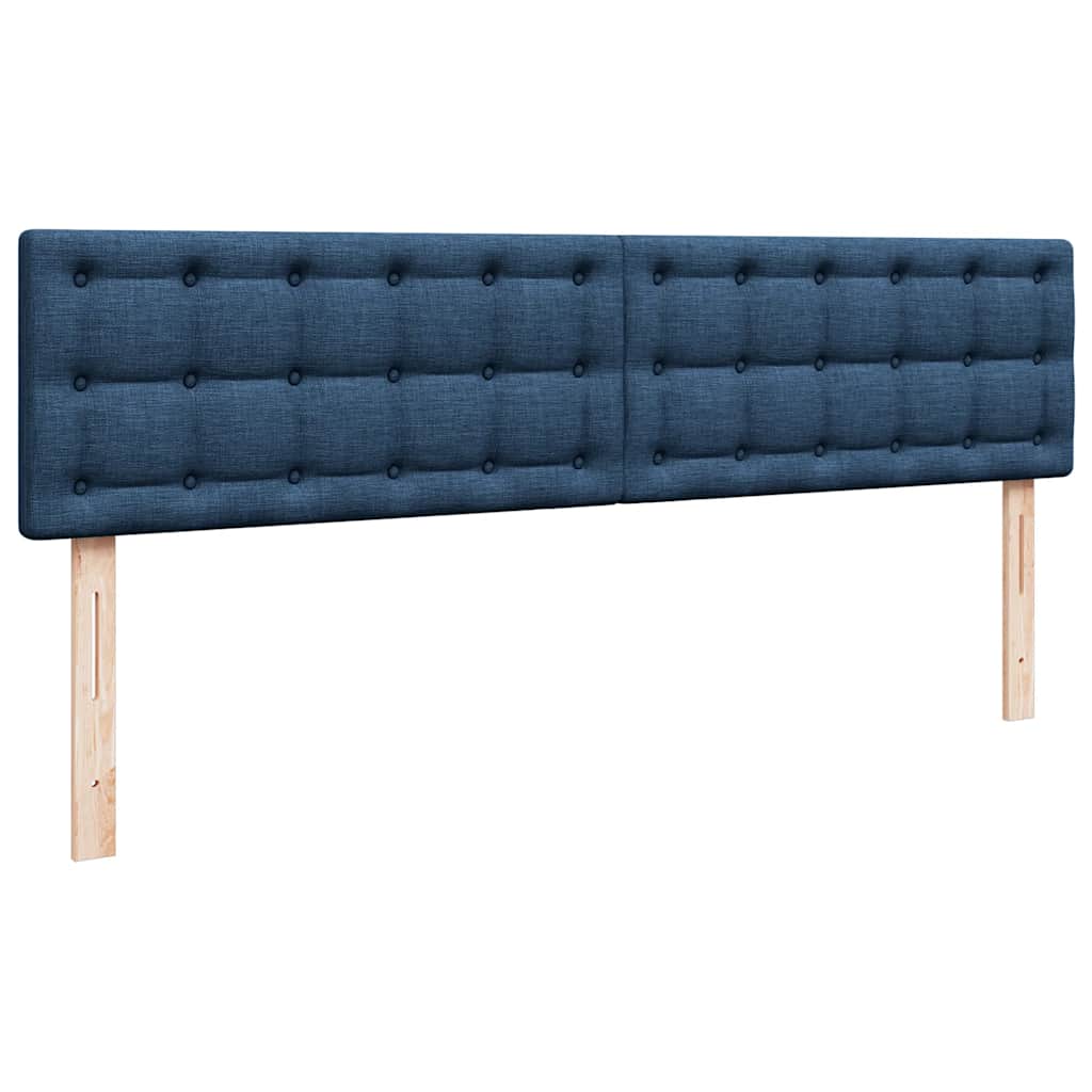 Struttura Letto Pouf con Materasso Blu 160x200 cm in Tessuto | homemem39