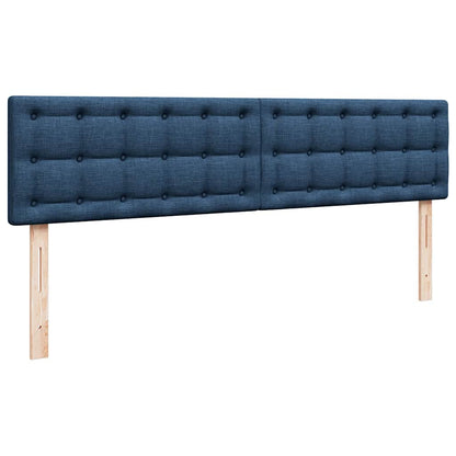 Struttura Letto Pouf con Materasso Blu 160x200 cm in Tessuto | homemem39