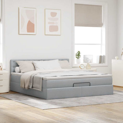 Struttura Letto Pouf con Materasso 180x200 cm in Tessuto | homemem39