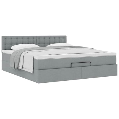 Struttura Letto Pouf con Materasso 180x200 cm in Tessuto | homemem39